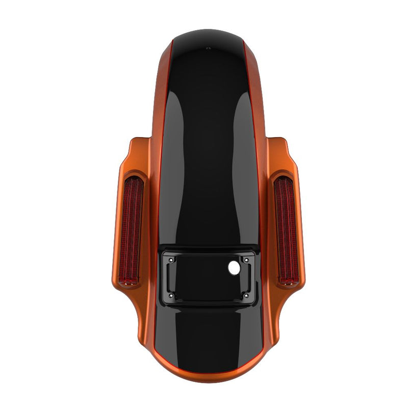Advanblack Custom Two Tone Dominator Stretched Rear Fender For 2014-2023 Harley Davidson Touring