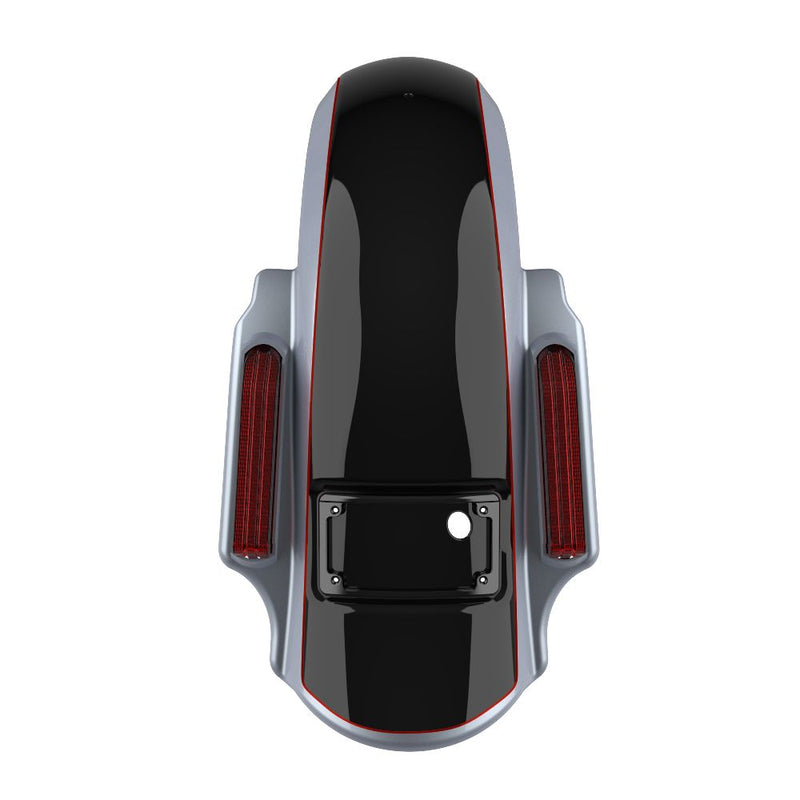 Advanblack Custom Two Tone Dominator Stretched Rear Fender For 2014-2023 Harley Davidson Touring