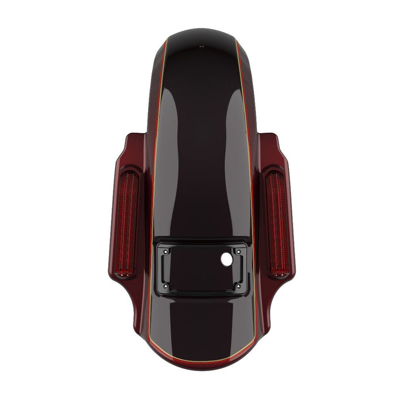 Advanblack Custom Two Tone Dominator Stretched Rear Fender For 2014-2023 Harley Davidson Touring