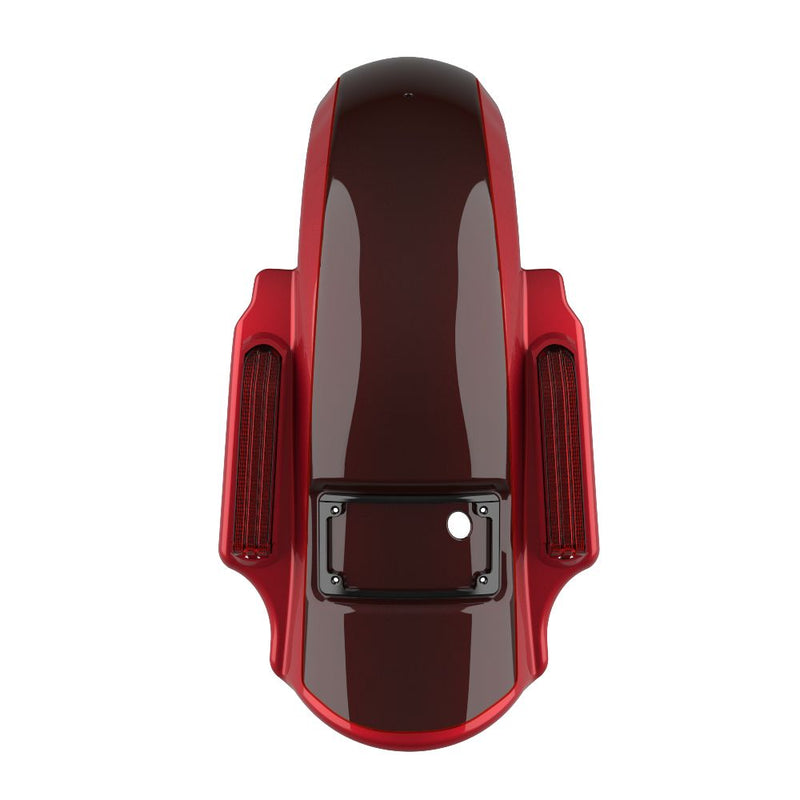 Advanblack Custom Two Tone Dominator Stretched Rear Fender For 2014-2023 Harley Davidson Touring