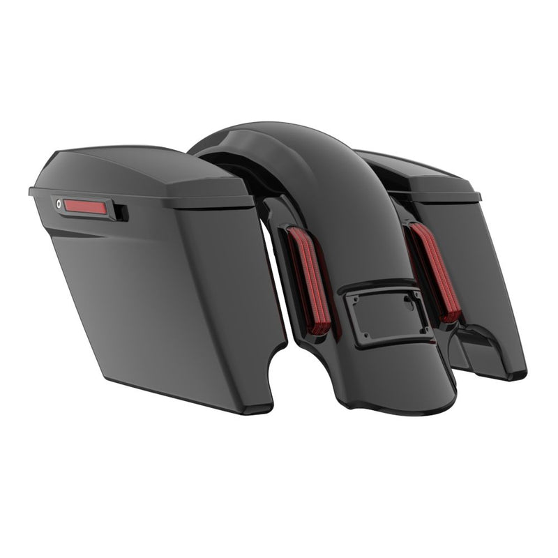 Advanblack Color Matched stretched Bags, Lids Black Latch Hardware for '23.5Up Harley Touring CVO & '24Up Street Glide, Road Glide