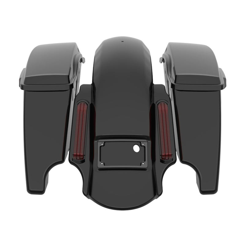 Advanblack Color Matched stretched Bags, Lids Black Latch Hardware for '23.5Up Harley Touring CVO & '24Up Street Glide, Road Glide