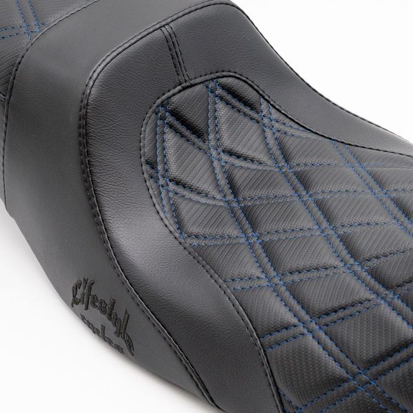 LIFESTYLE CYCLES - Performer Seat Touring - Carbon - Blue Stitch - Touring '08-'23