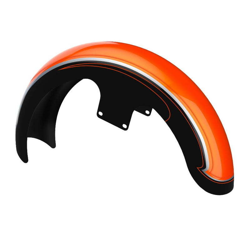 Advanblack Custom Two Tone 19" Reveal Wrapper Hugger Front Fender For '09-'23 Harley Touring