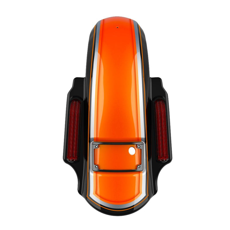 Advanblack Custom Two Tone Dominator Stretched Rear Fender For 2014-2023 Harley Davidson Touring